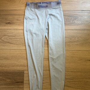 Under Armour Heat Gear Youth Girls Gray Fitted Legging Pants Youth Size L